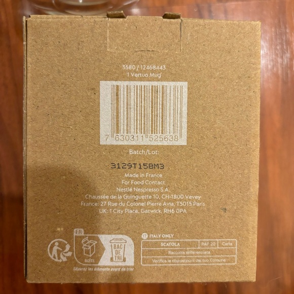 Nespresso Dining Nib Nespresso Set Of Two Glass Vertuo Coffee Mugs